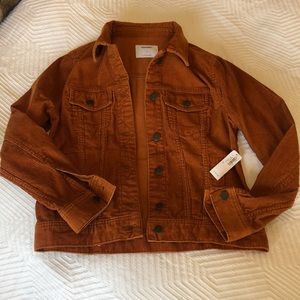Rust corduroy button up jacket